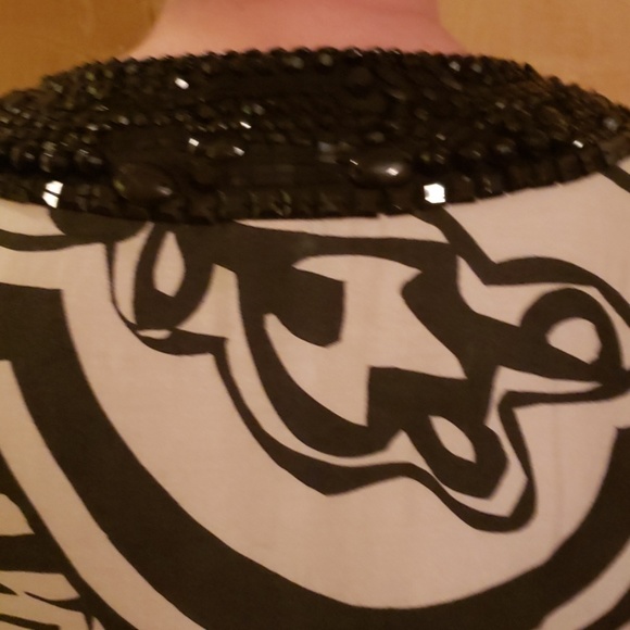 Sandy Starkman Black White Elegant Blouse Large - Picture 7 of 8